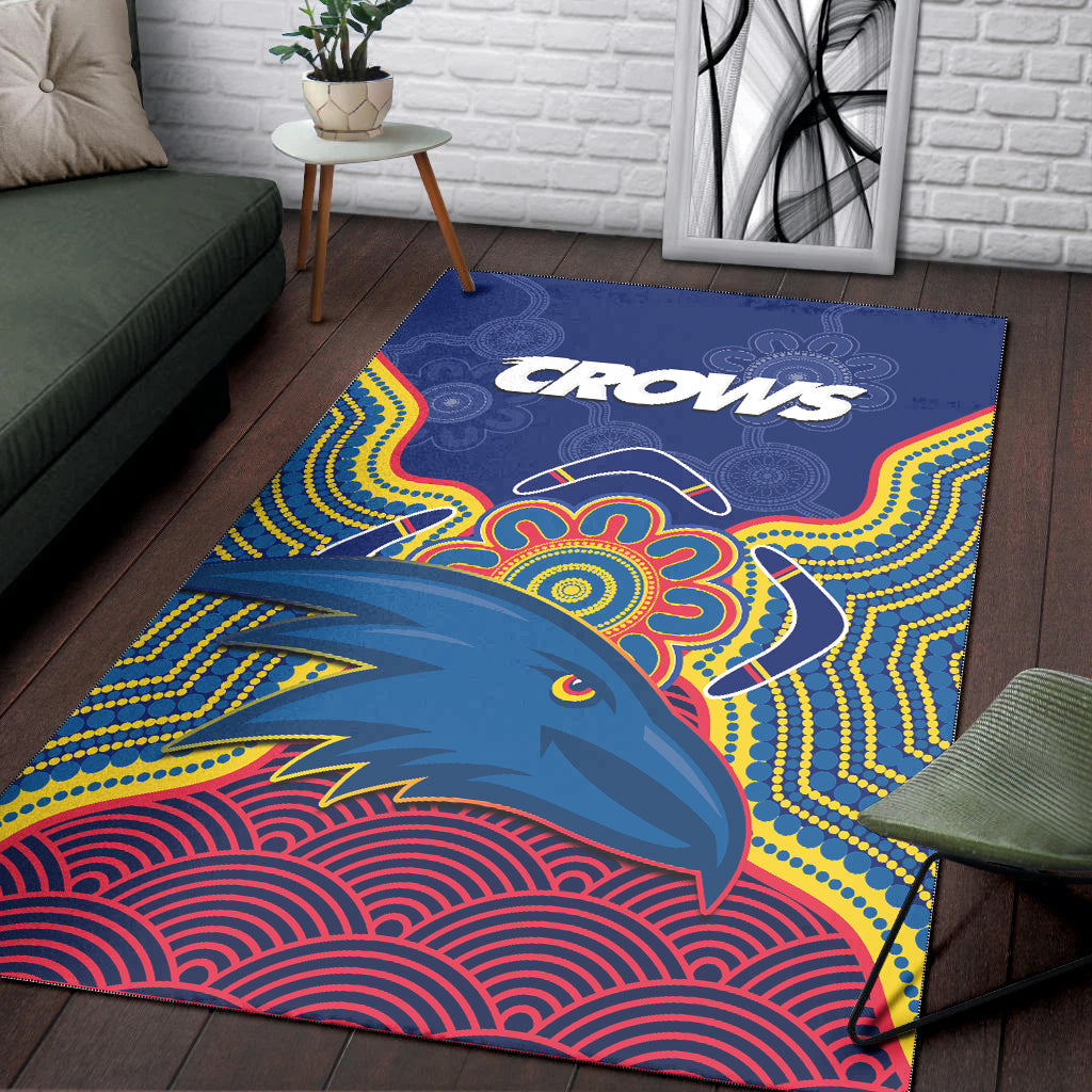 Adelaide Football Area Rug Crows Aboriginal Art - Vibe Hoodie Shop