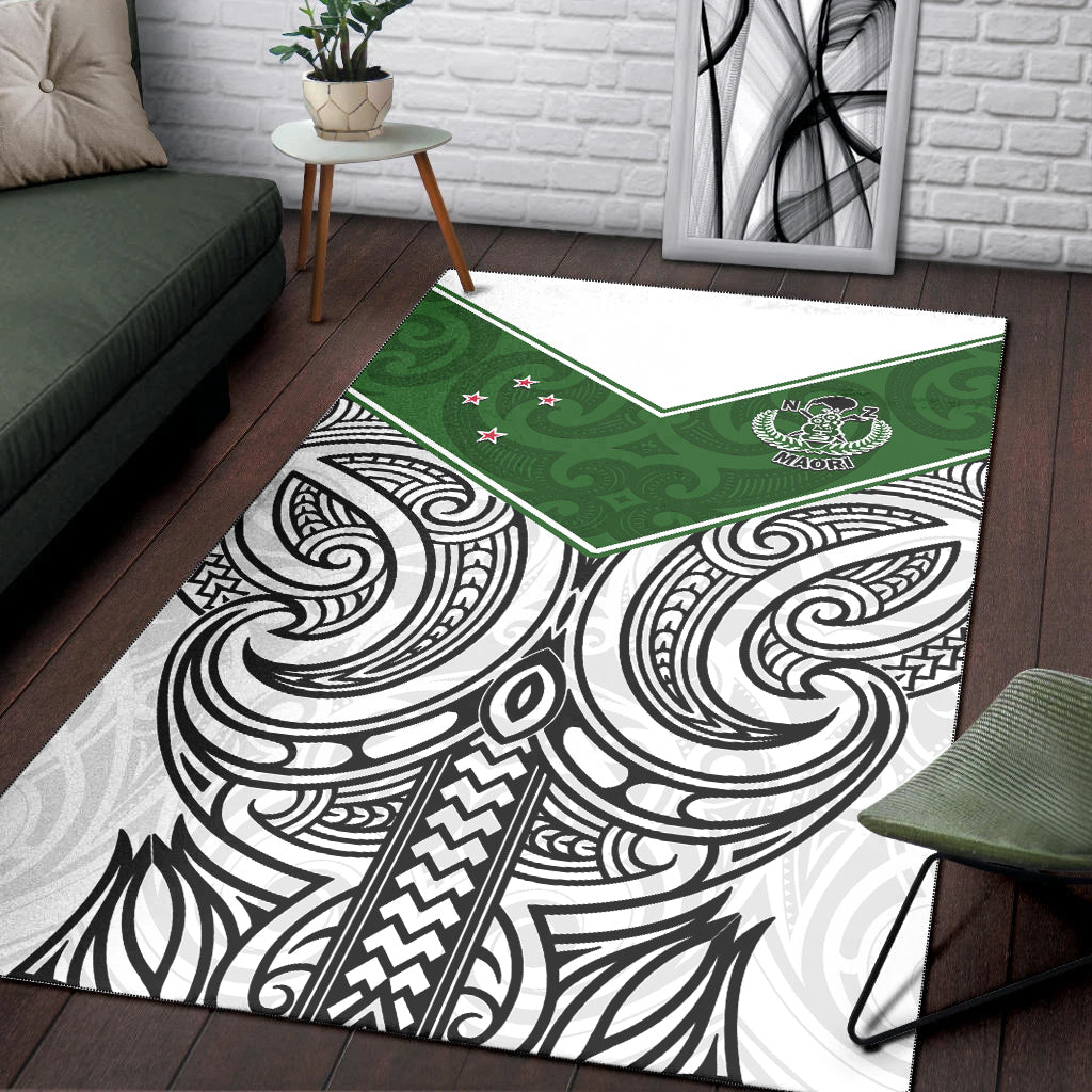 New Zealand Silver Fern Rugby Area Rug Maori Pacific - Vibe Hoodie Shop