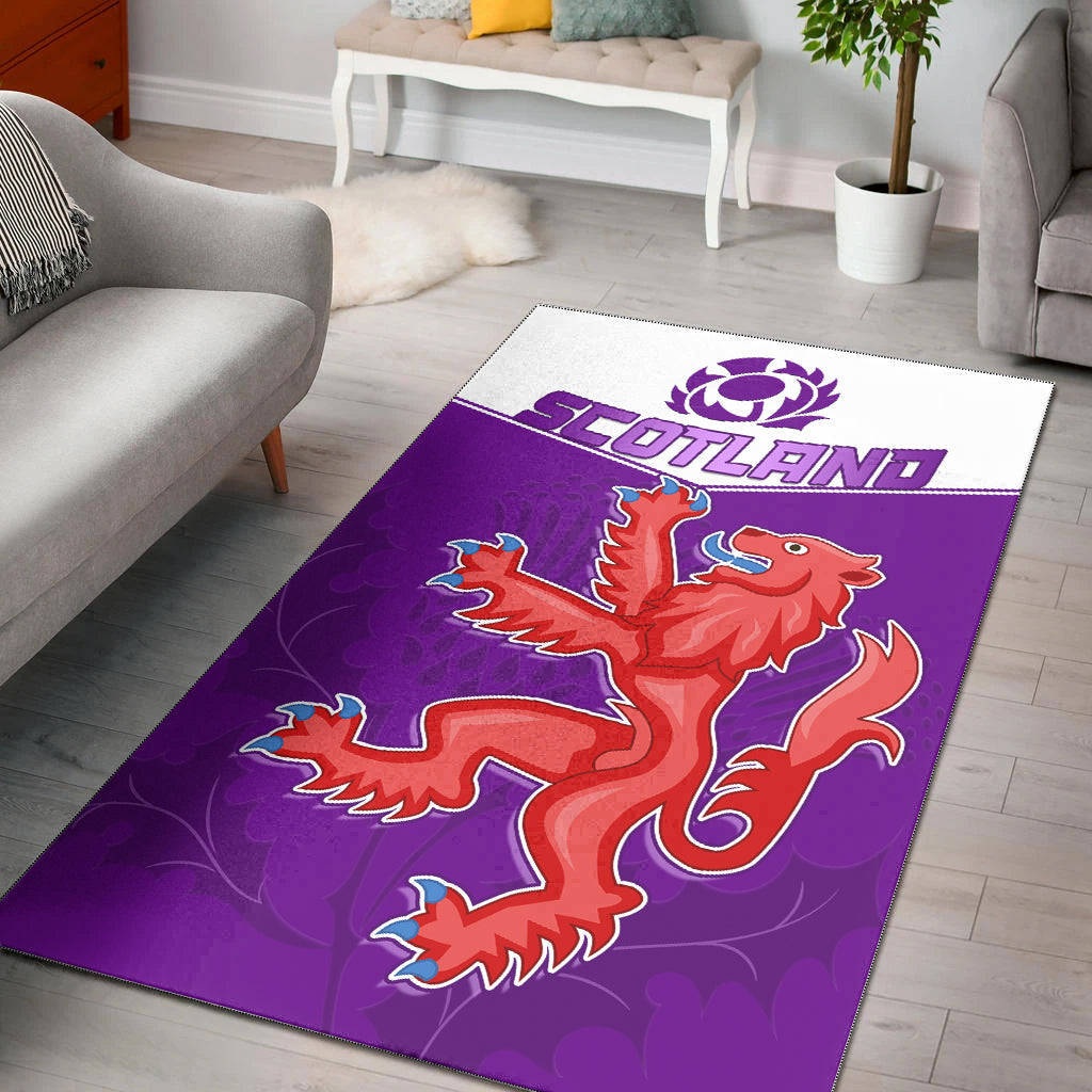 Scottish Rugby Area Rug Map Of Scotland Thistle Purple Version - Vibe Hoodie Shop