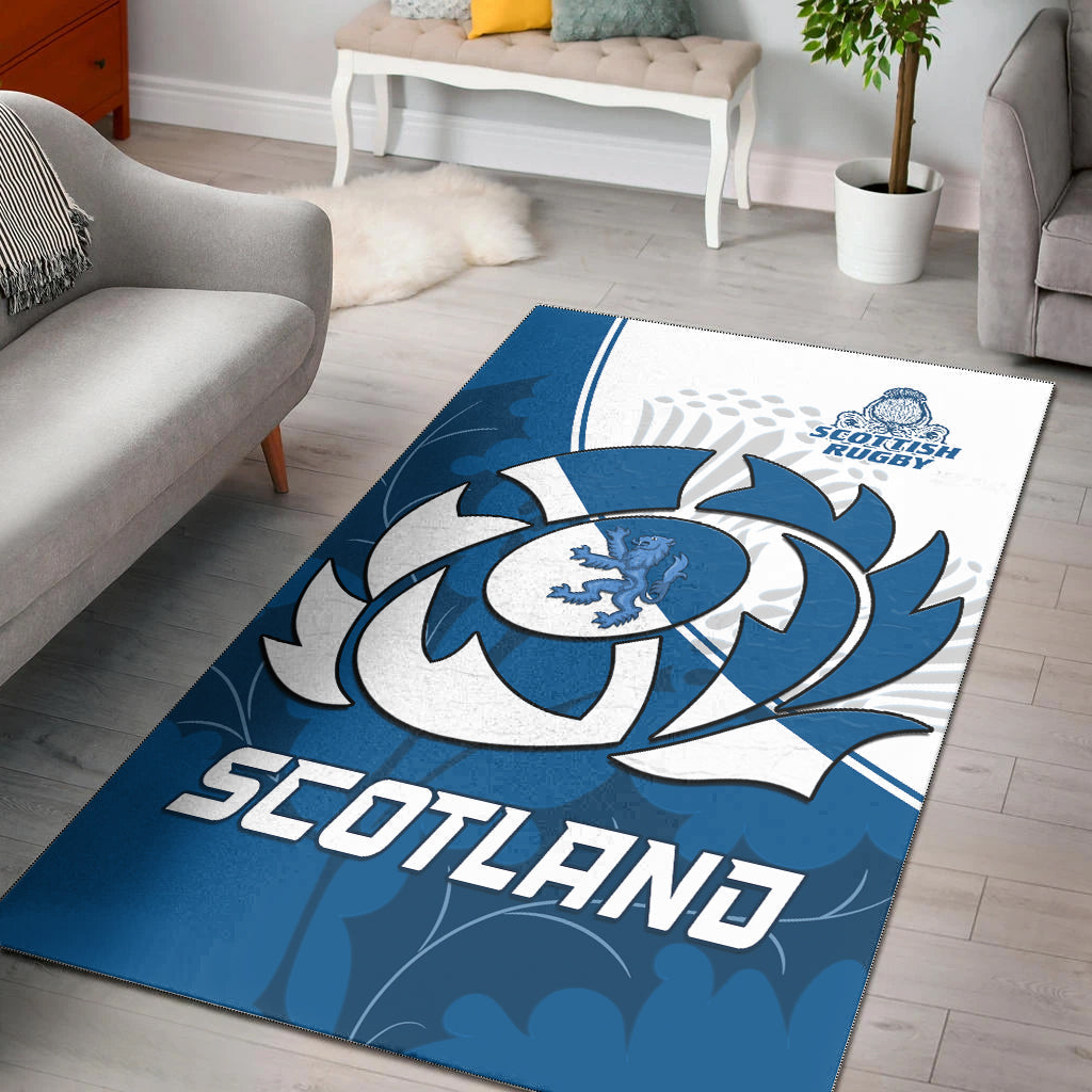 Scotland Rugby Area Rug Scottish Coat Of Arms Mix Thistle Newest Version - Vibe Hoodie Shop