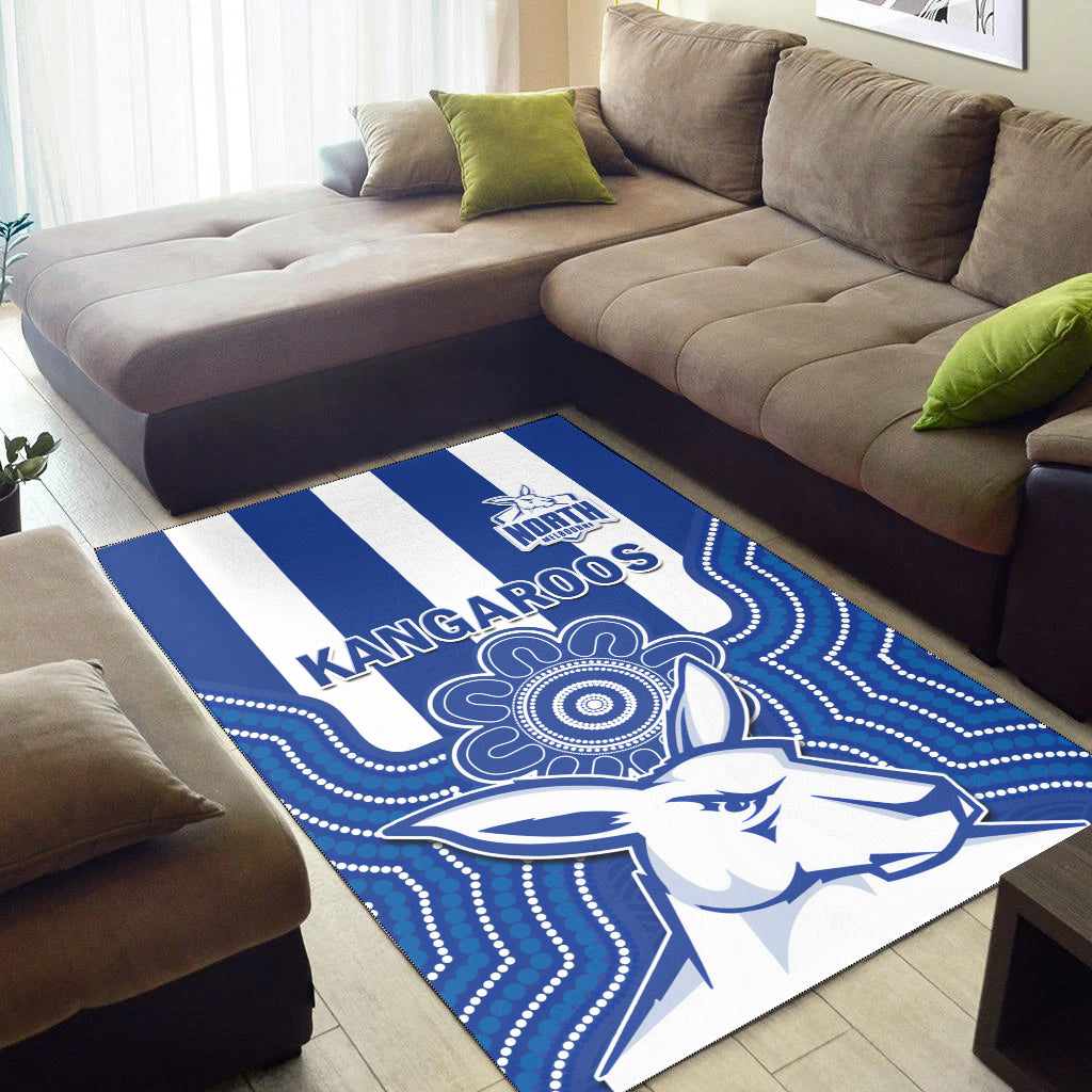 Melbourne Football Area Rug North Kangaroos 1869 Aboriginal Art - Vibe Hoodie Shop