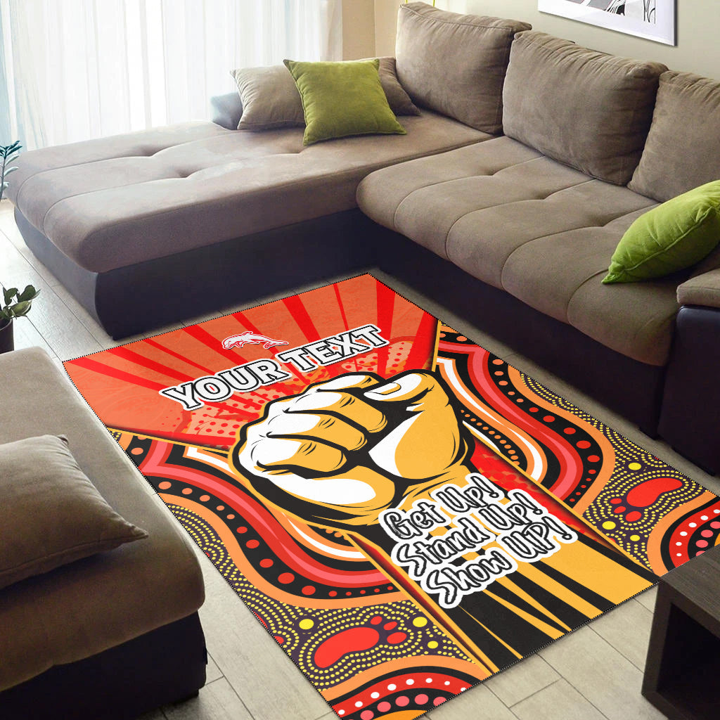 (Custom Personalised) Dolphins NAIDOC Week 2022 Area Rug Aboriginal Art Get Up Stand Up Show Up - Vibe Hoodie Shop