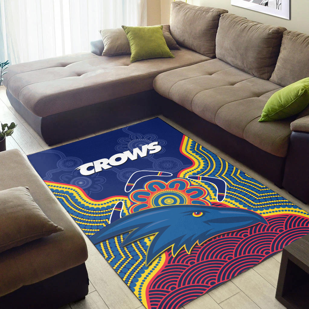 Adelaide Football Area Rug Crows Aboriginal Art - Vibe Hoodie Shop