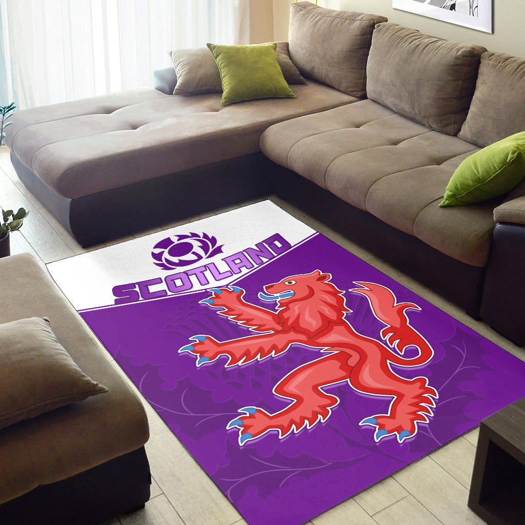 Scottish Rugby Area Rug Map Of Scotland Thistle Purple Version - Vibe Hoodie Shop