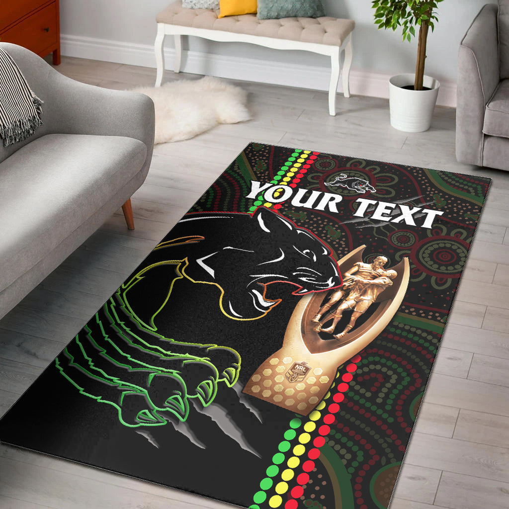 (Custom Personalised) Panthers Rugby Area Rug The Riff 2022 Premiers Aboriginal Art - Vibe Hoodie Shop