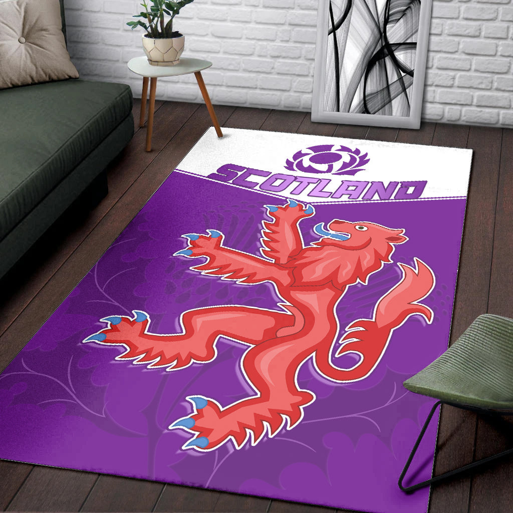 Scottish Rugby Area Rug Map Of Scotland Thistle Purple Version - Vibe Hoodie Shop