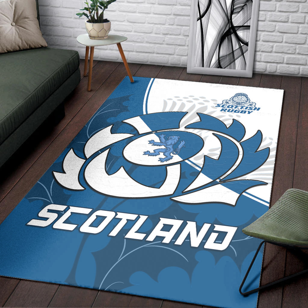 Scotland Rugby Area Rug Scottish Coat Of Arms Mix Thistle Newest Version - Vibe Hoodie Shop