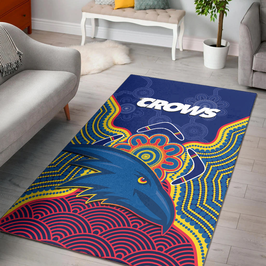 Adelaide Football Area Rug Crows Aboriginal Art - Vibe Hoodie Shop