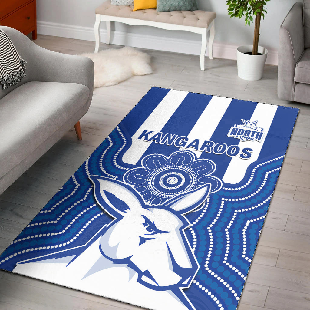 Melbourne Football Area Rug North Kangaroos 1869 Aboriginal Art - Vibe Hoodie Shop