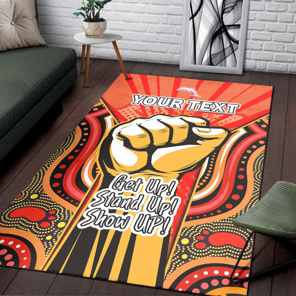 (Custom Personalised) Dolphins NAIDOC Week 2022 Area Rug Aboriginal Art Get Up Stand Up Show Up - Vibe Hoodie Shop