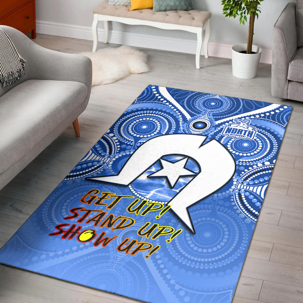 (Custom Personalised) Kangaroos Football NAIDOC Week Area Rug North Melbourne Aboriginal Dhari Ver.02 - Vibe Hoodie Shop