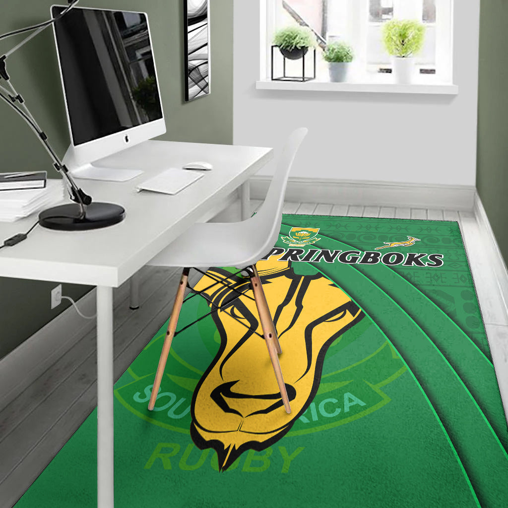 South Africa Rugby Area Rug Bokke Springboks With African Pattern Stronger Together - Vibe Hoodie Shop