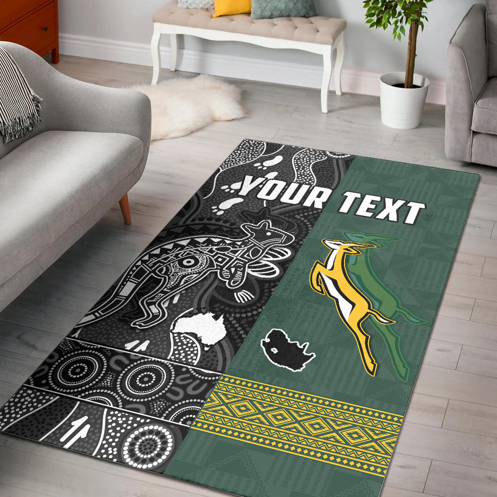 (Custom Personalised) South Africa and Australia Rugby Area Rug Go Springboks vs Kangaroos - Vibe Hoodie Shop