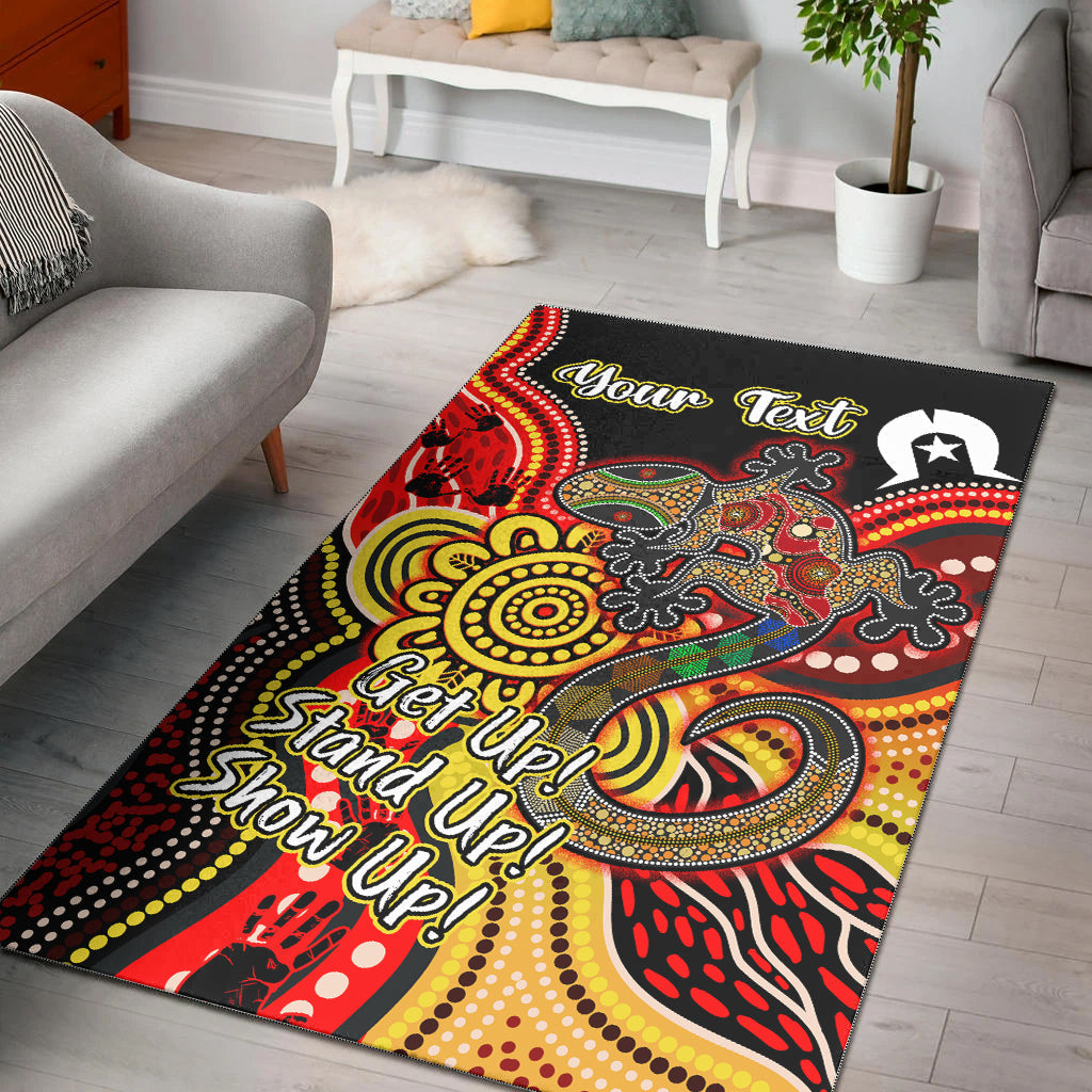 (Custom Personalised) NAIDOC Week 2022 Area Rug Aboriginal Lizard Always Proud History - Vibe Hoodie Shop