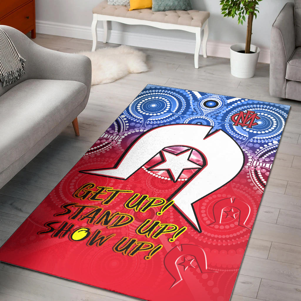 Demons Football NAIDOC Week Area Rug Melbourne North Melbourne Aboriginal Dhari Ver.01 - Vibe Hoodie Shop