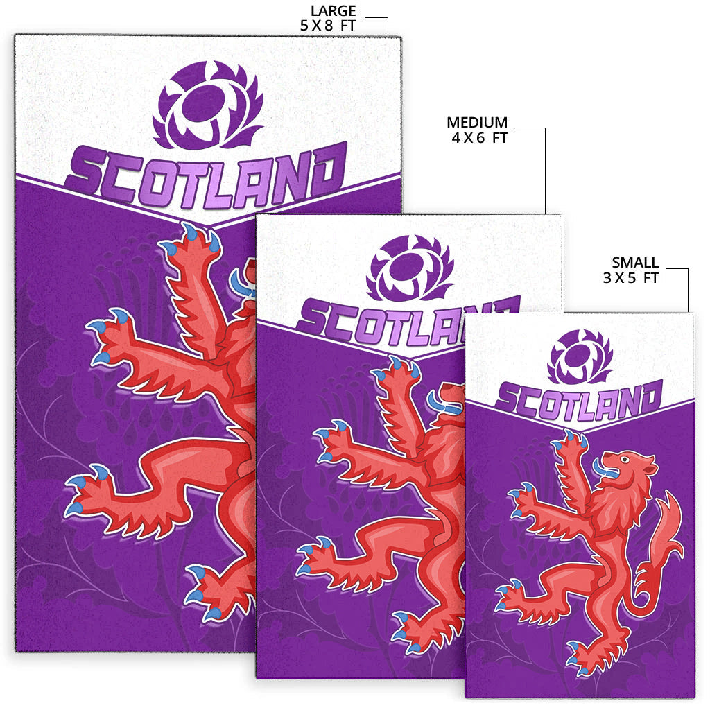 Scottish Rugby Area Rug Map Of Scotland Thistle Purple Version - Vibe Hoodie Shop