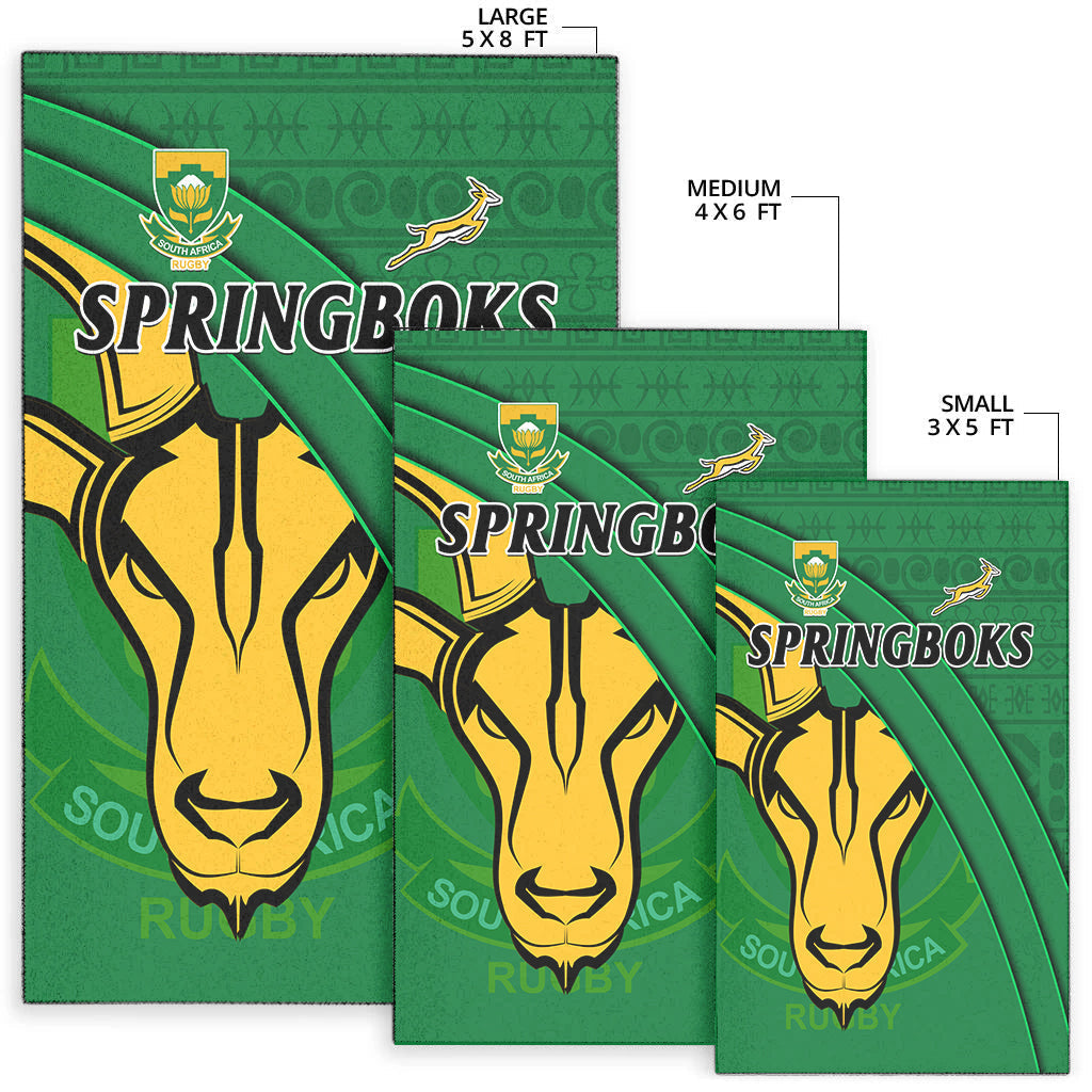 South Africa Rugby Area Rug Bokke Springboks With African Pattern Stronger Together - Vibe Hoodie Shop