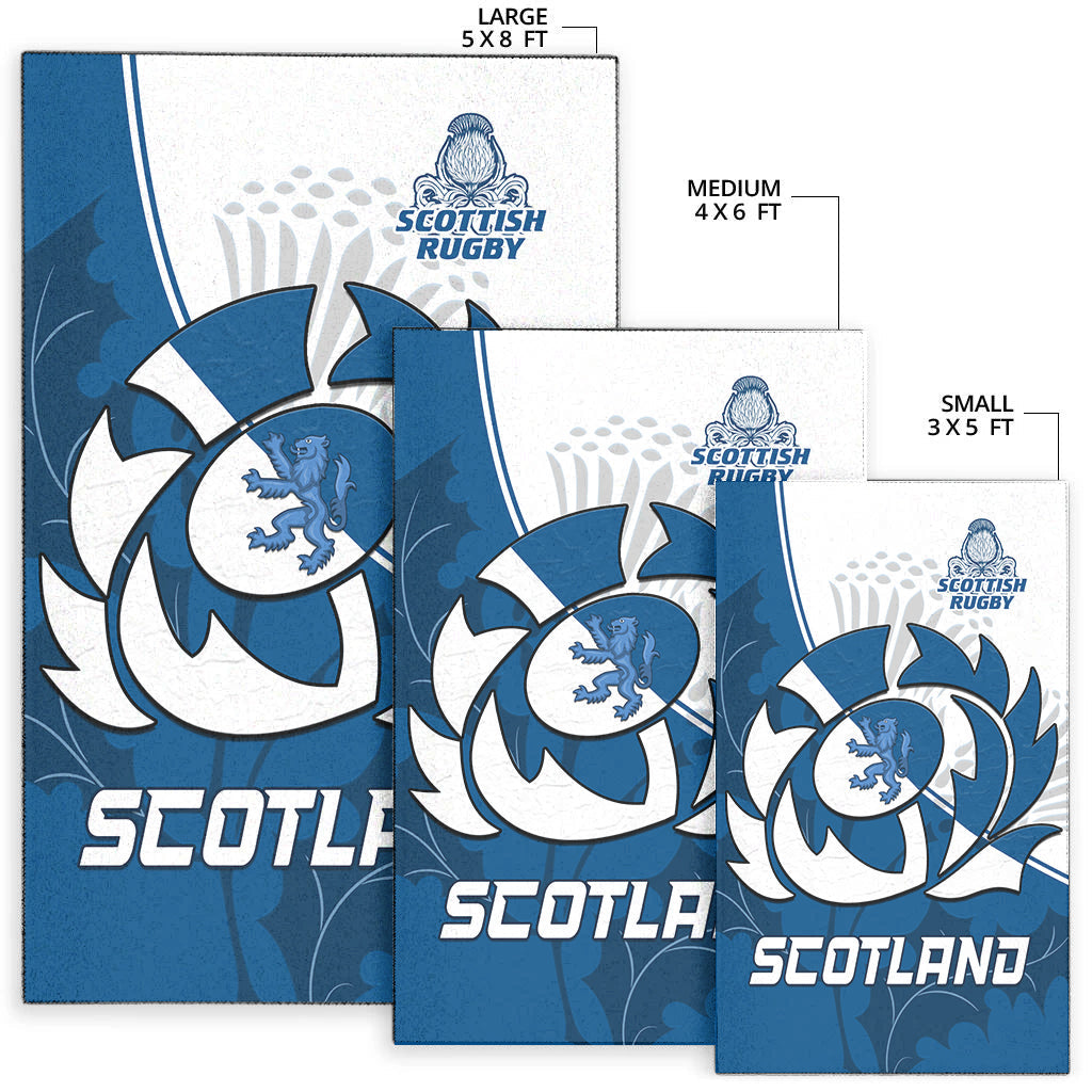 Scotland Rugby Area Rug Scottish Coat Of Arms Mix Thistle Newest Version - Vibe Hoodie Shop