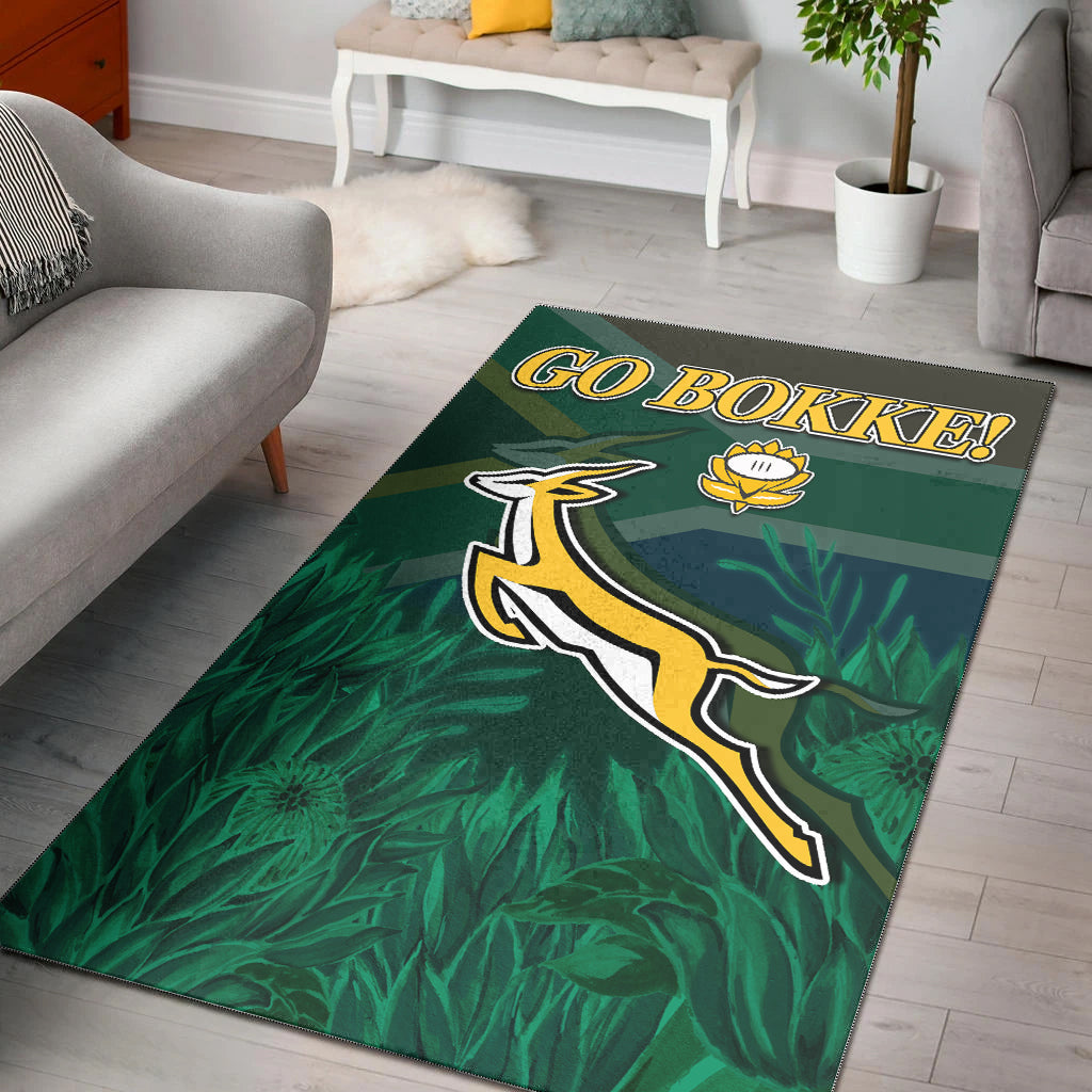 South Africa Rugby Area Rug Springboks King Protea Go Bokke - Vibe Hoodie Shop