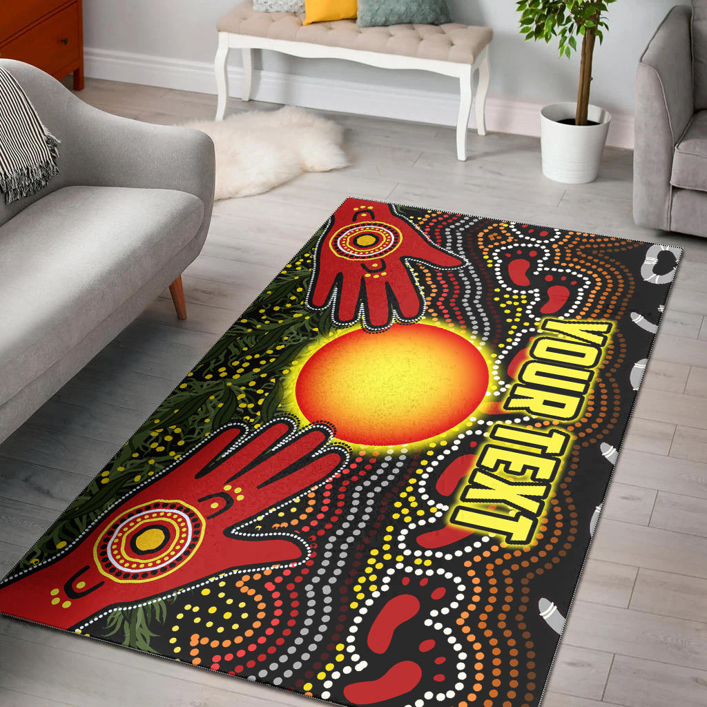 (Custom Personalised) Aboriginal Dot Painting Area Rug Go To Touch The Sun - Vibe Hoodie Shop