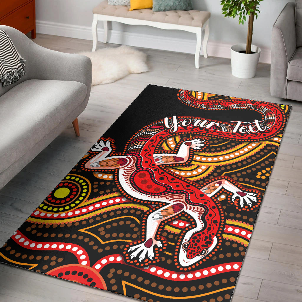 (Custom Personalised) Aboriginal Art Lizard Area Rug You Are Number One - Vibe Hoodie Shop