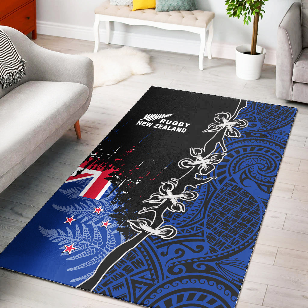 New Zealand Rugby Area Rug Mix Maori and Fern - Vibe Hoodie Shop