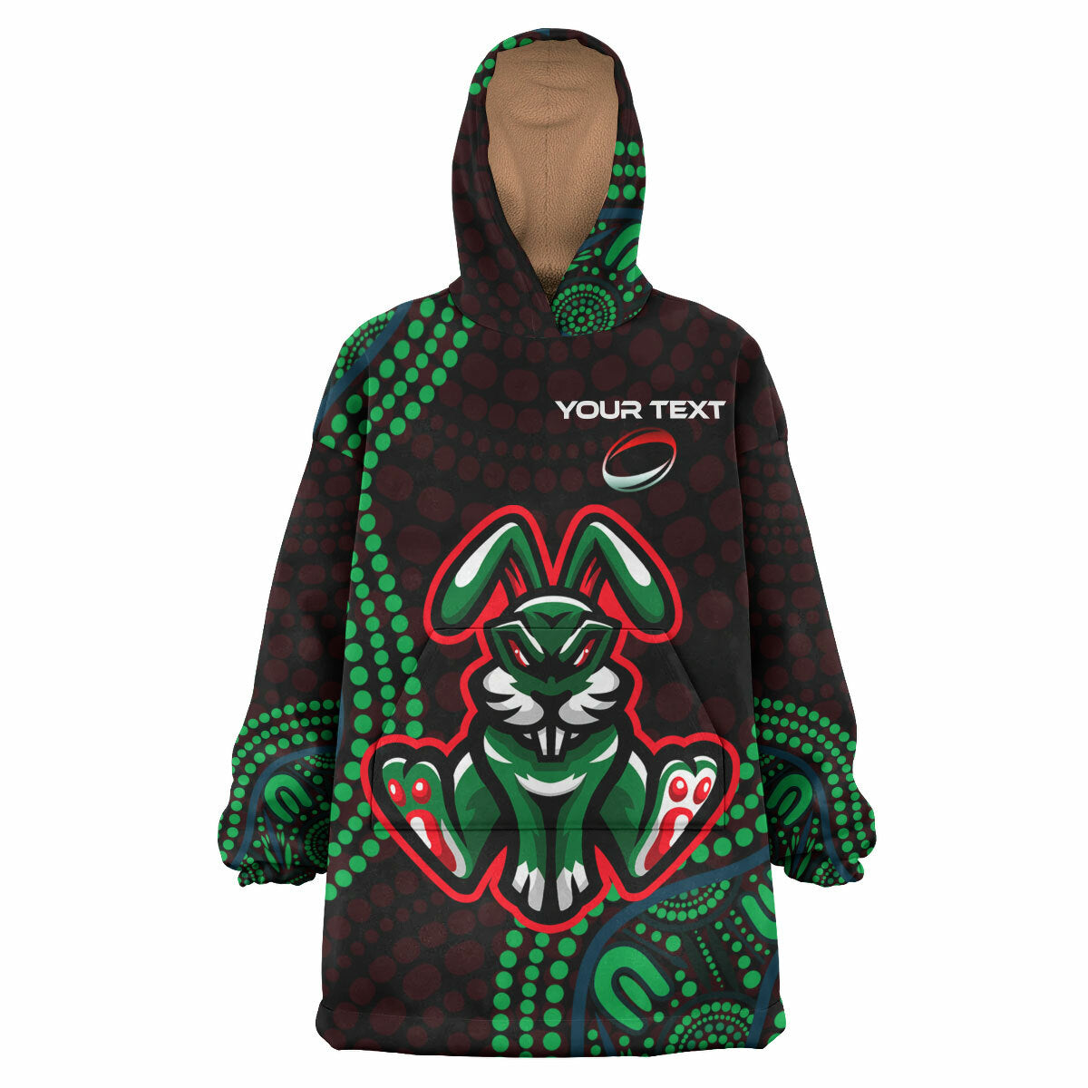 Rabbitohs Rugby Snug Hoodie - Custom Rabbitohs Style Wearable Blanket Hoodie RLT14 - Vibe Hoodie Shop