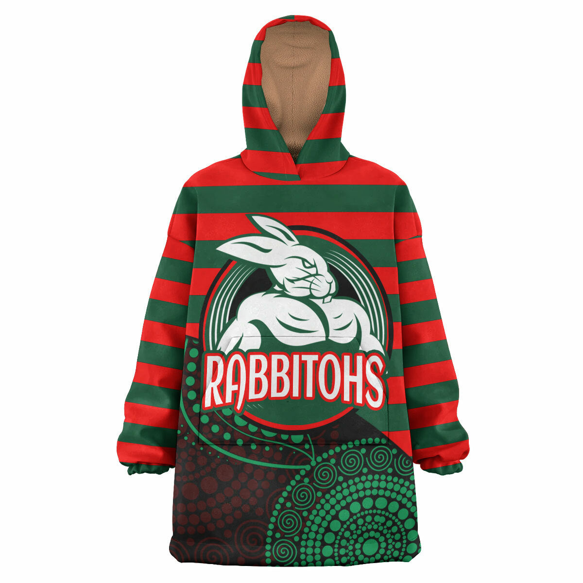 Rabbitohs Rugby Snug Hoodie - Custom Rabbitohs Super Style Wearable Blanket Hoodie RLT14 - Vibe Hoodie Shop