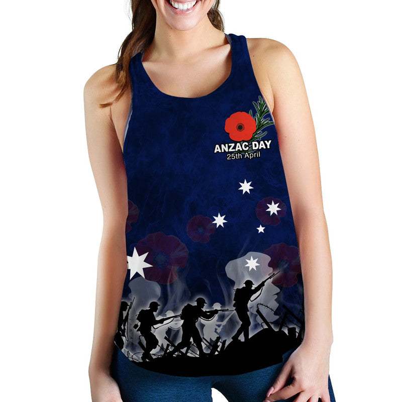 Australia Anzac Day Off Women Tank Top Rosemary In Heart - Vibe Hoodie Shop