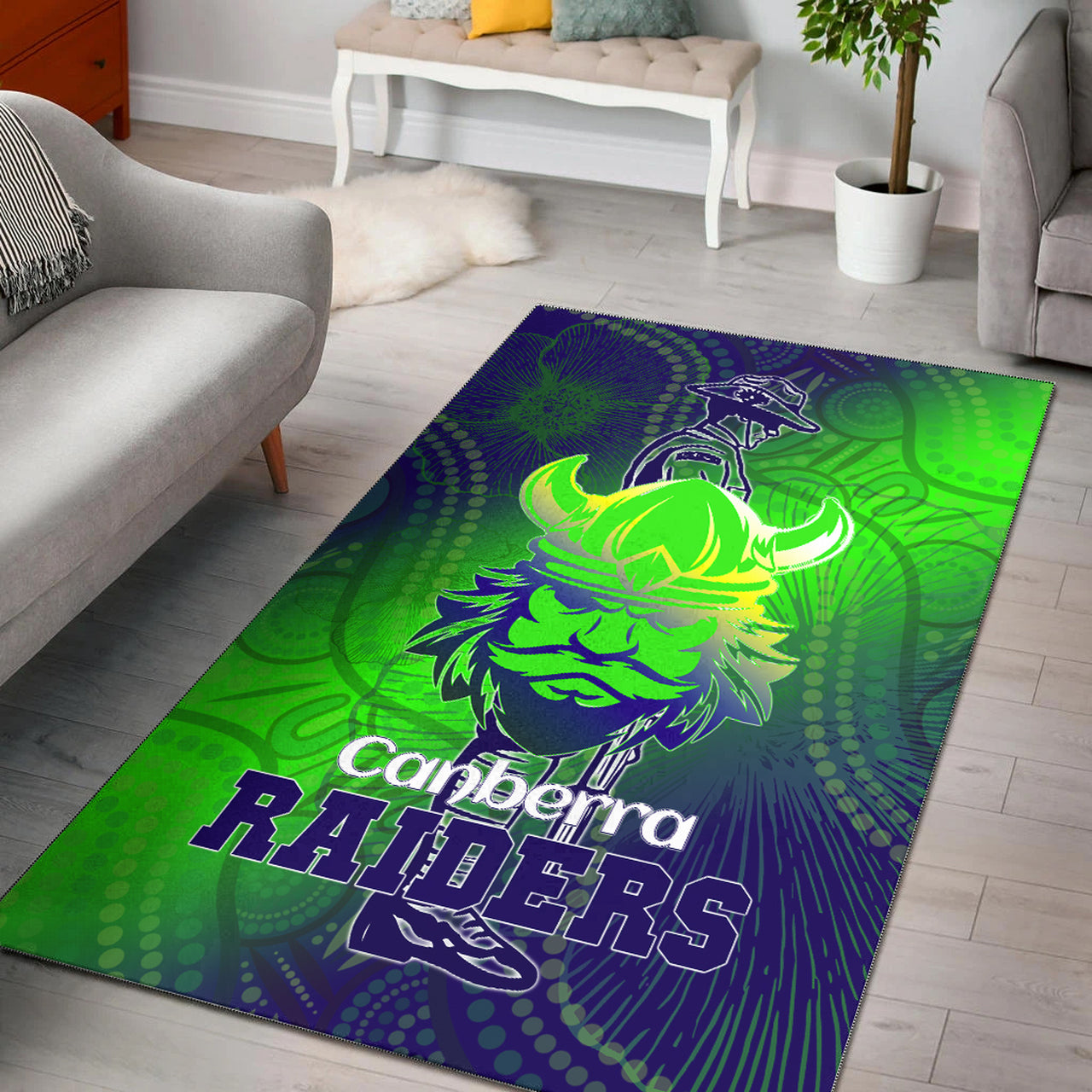 Raiders Rugby Area Rug - Custom ANZAC Raiders Rugby Gradient Style Area Rug RLT13 - Vibe Hoodie Shop