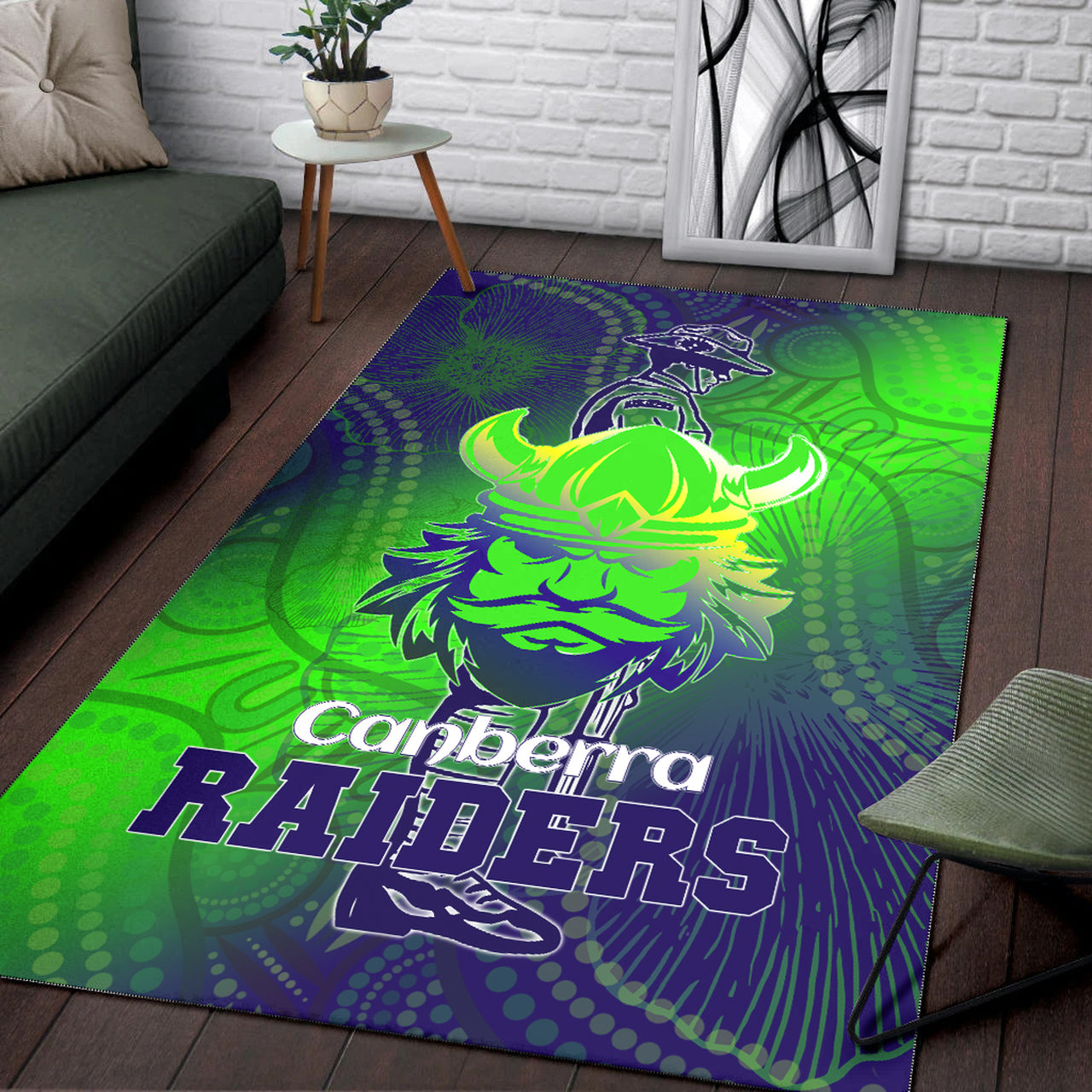 Raiders Rugby Area Rug - Custom ANZAC Raiders Rugby Gradient Style Area Rug RLT13 - Vibe Hoodie Shop