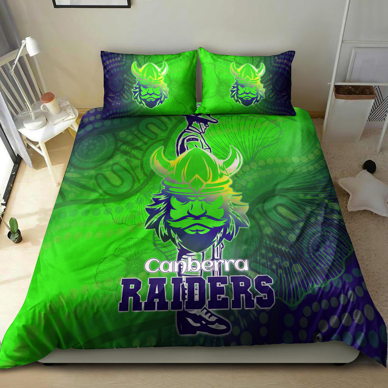 Raiders Rugby Bedding Set - Custom ANZAC Raiders Rugby Gradient Style Bedding Set RLT13 - Vibe Hoodie Shop