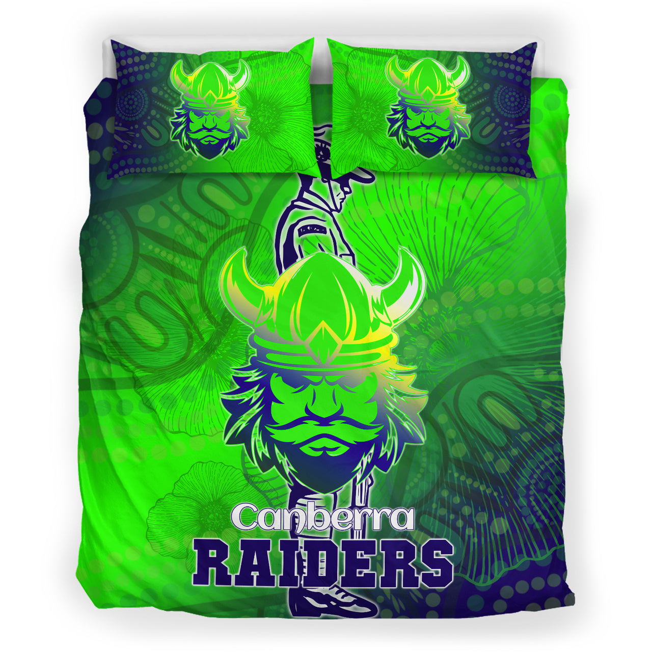Raiders Rugby Bedding Set - Custom ANZAC Raiders Rugby Gradient Style Bedding Set RLT13 - Vibe Hoodie Shop