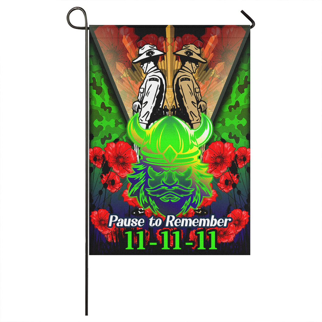 Raiders Rugby Flag - Remembrance Day PAUSE TO REMEMBER Flag - Vibe Hoodie Shop