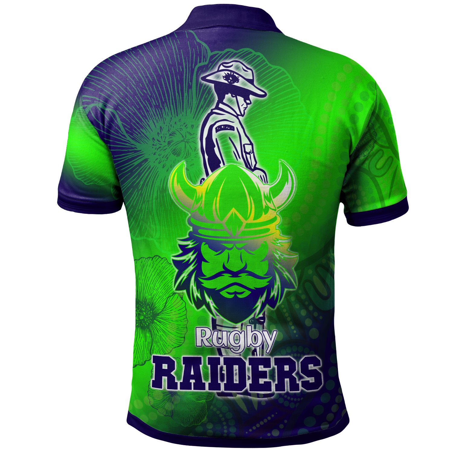 Raiders Rugby Polo Shirt - Custom Anzac Raiders Rugby Gradient Style Polo Shirt - Vibe Hoodie Shop