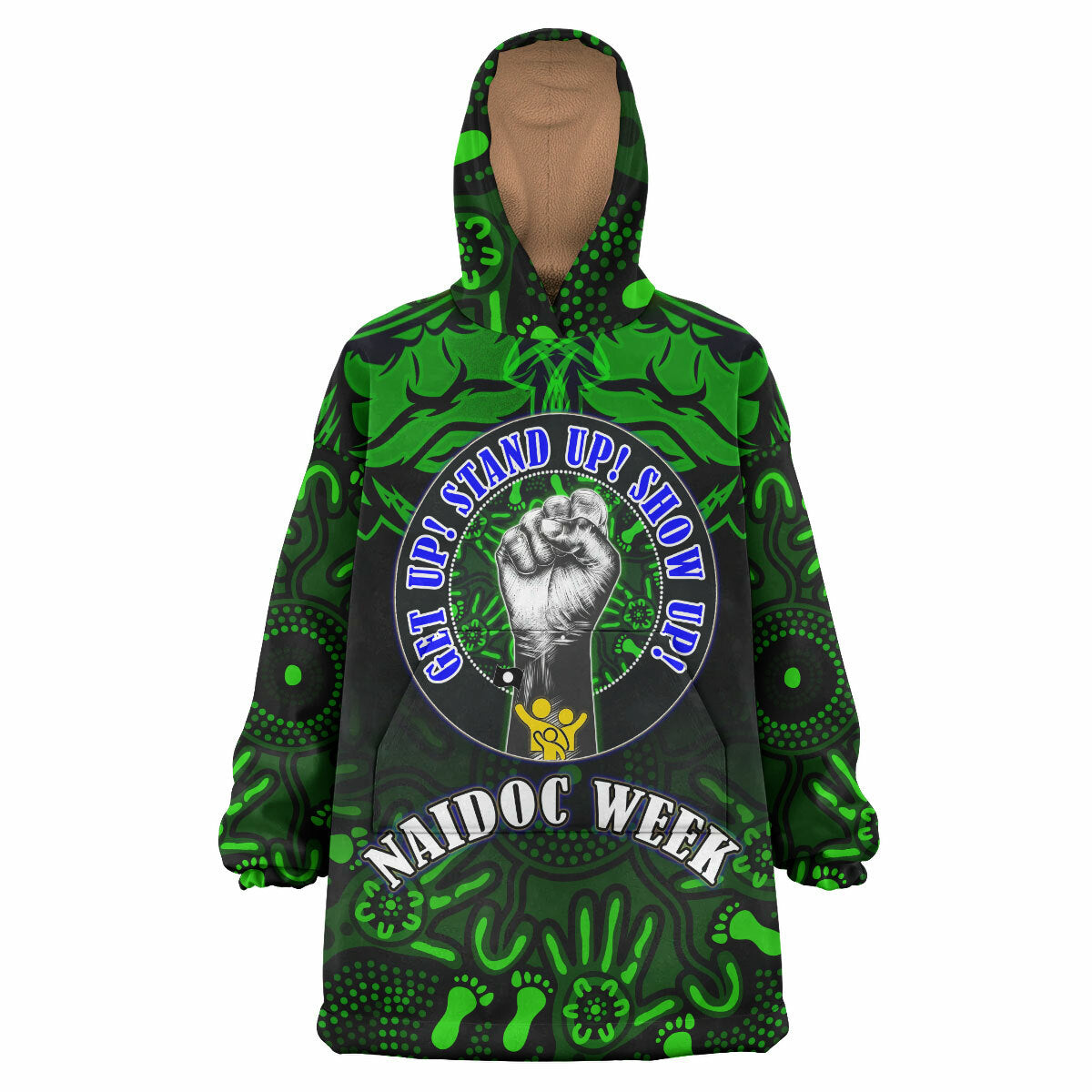 Raiders Rugby Snug Hoodie - Custom Naidoc Family Aboriginal Dot Art Wearable Blanket Hoodie RLT14 - Vibe Hoodie Shop