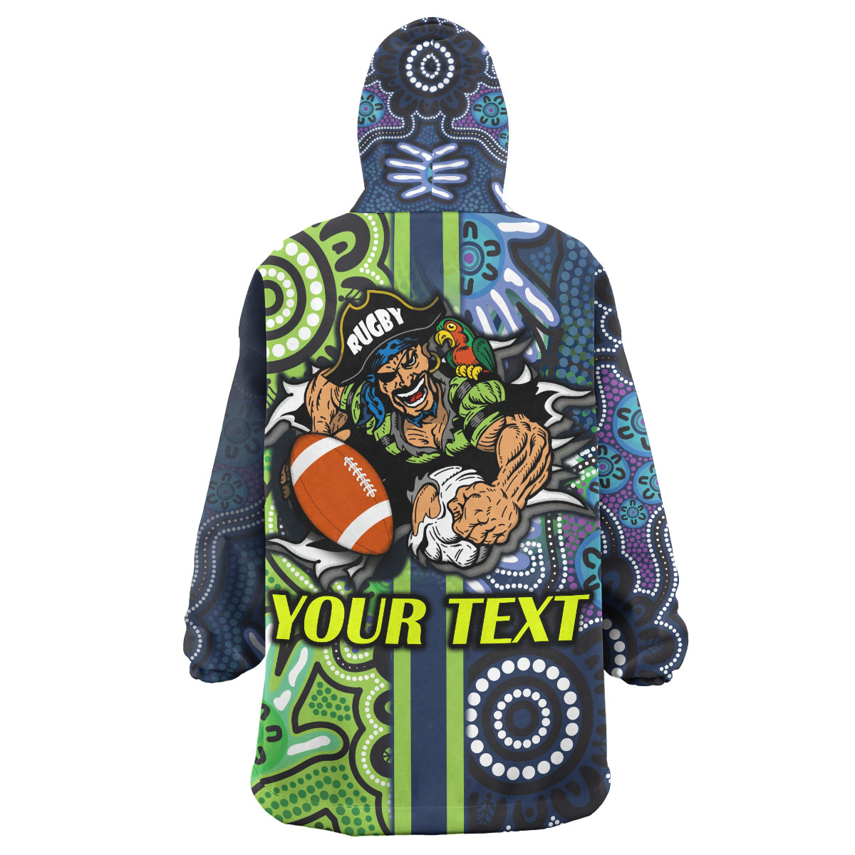 Raiders Rugby Snug Hoodie - Custom Raiders Rugby Ball Aboriginal Indigenous Sport Style Wearable Blanket Hoodie - Vibe Hoodie Shop