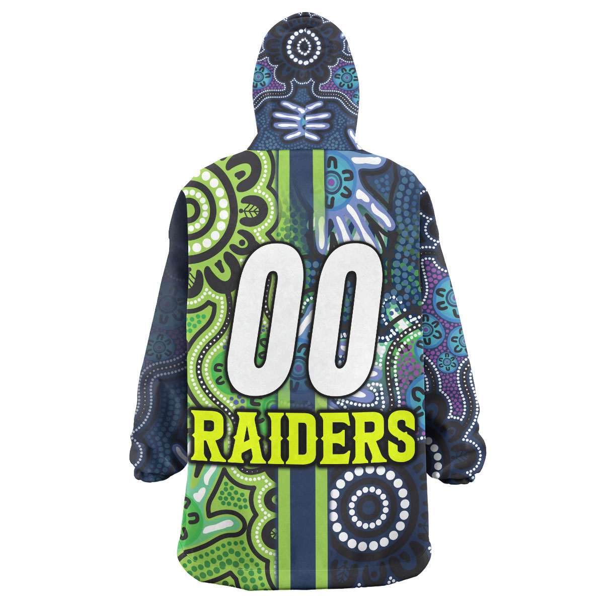Raiders Rugby Snug Hoodie - Custom Raiders Rugby Ball Aboriginal Indigenous Sport Style Wearable Blanket Hoodie - Vibe Hoodie Shop