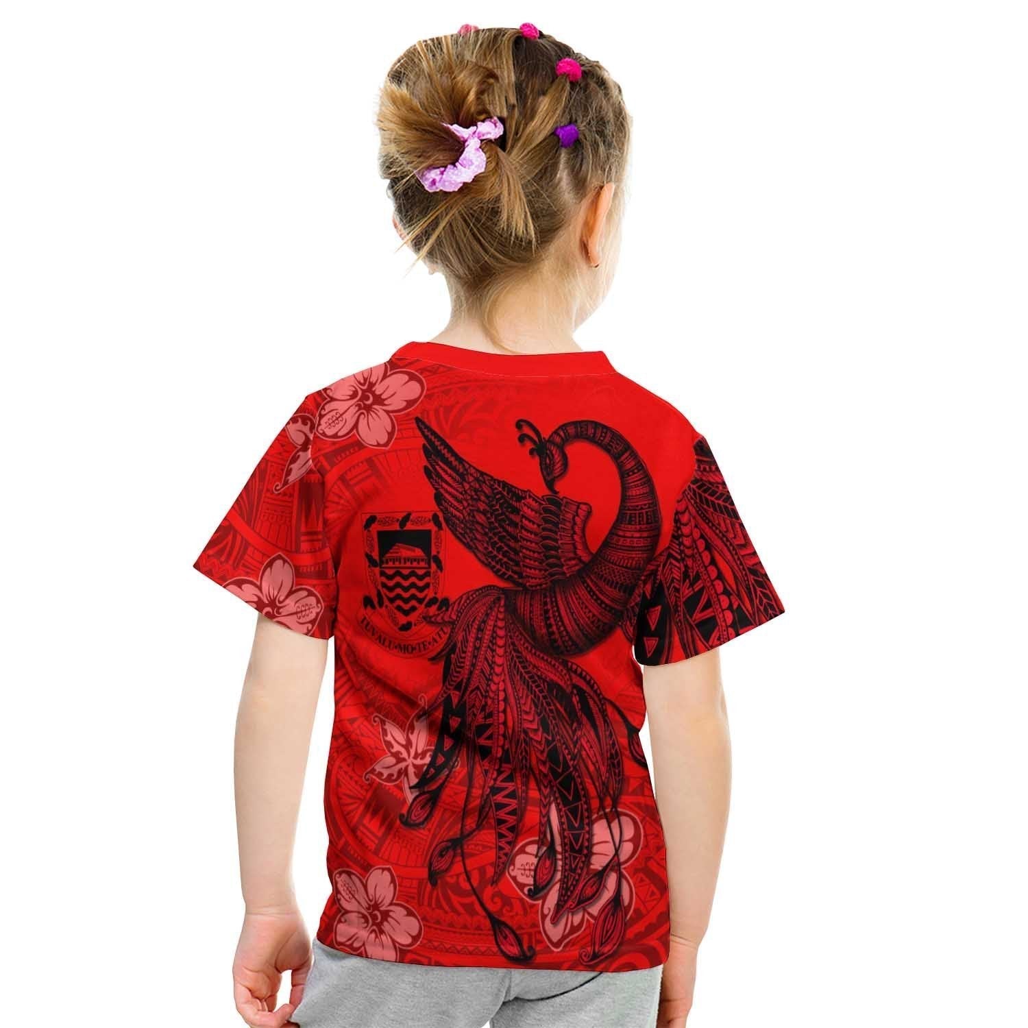 Tonga Custom Personalised T shirt - Polynesian Phoenix Bird, Fairytales Bird Red - Vibe Hoodie Shop