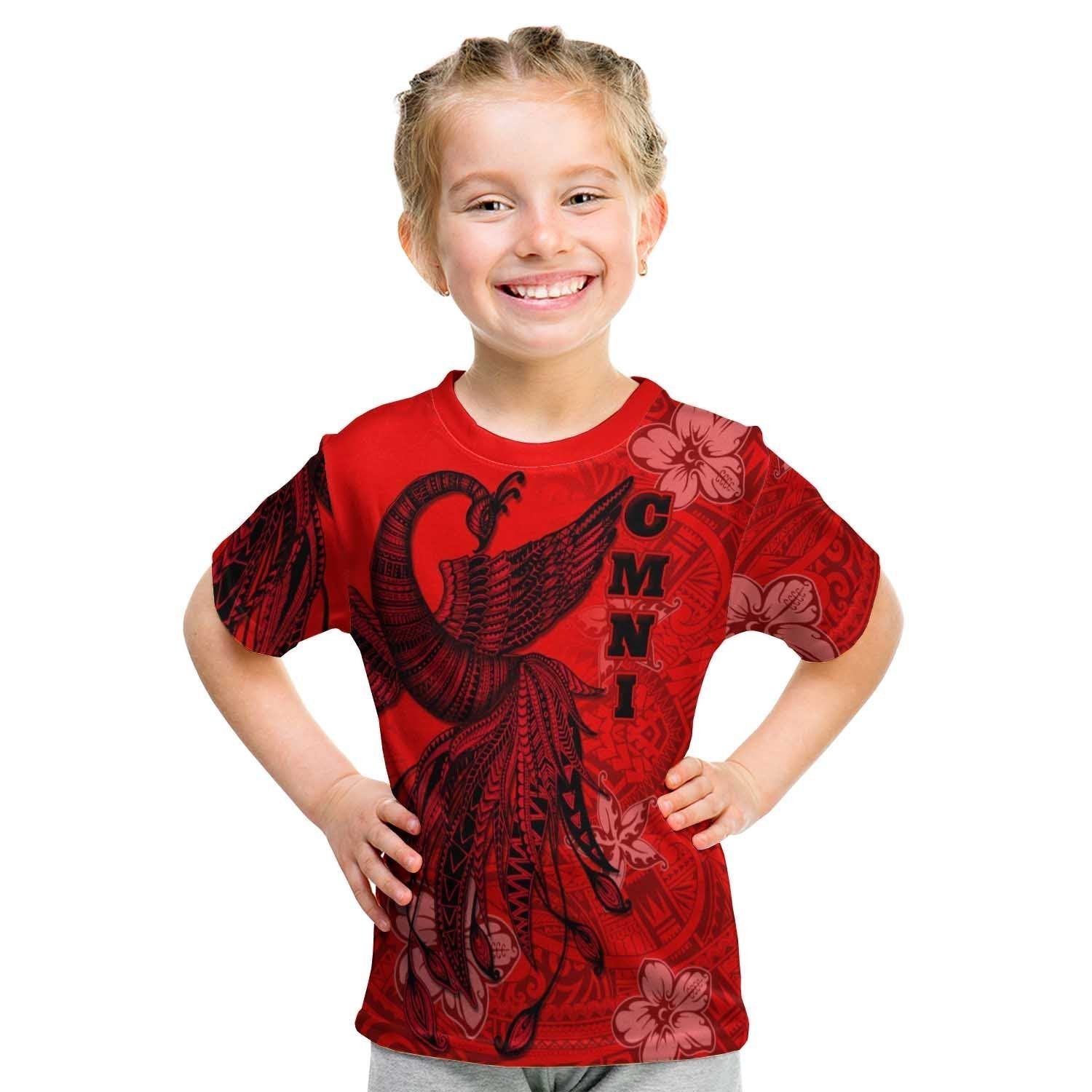 Northern Mariana Islands T shirt - Polynesian Phoenix Bird, Fairytales Bird Red - Vibe Hoodie Shop