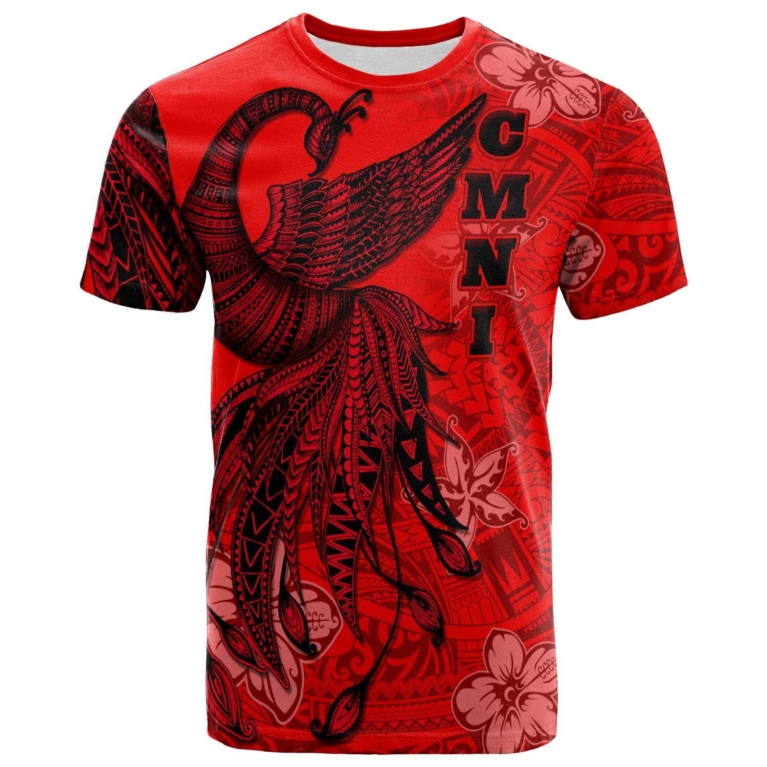 Northern Mariana Islands T shirt - Polynesian Phoenix Bird, Fairytales Bird Red - Vibe Hoodie Shop