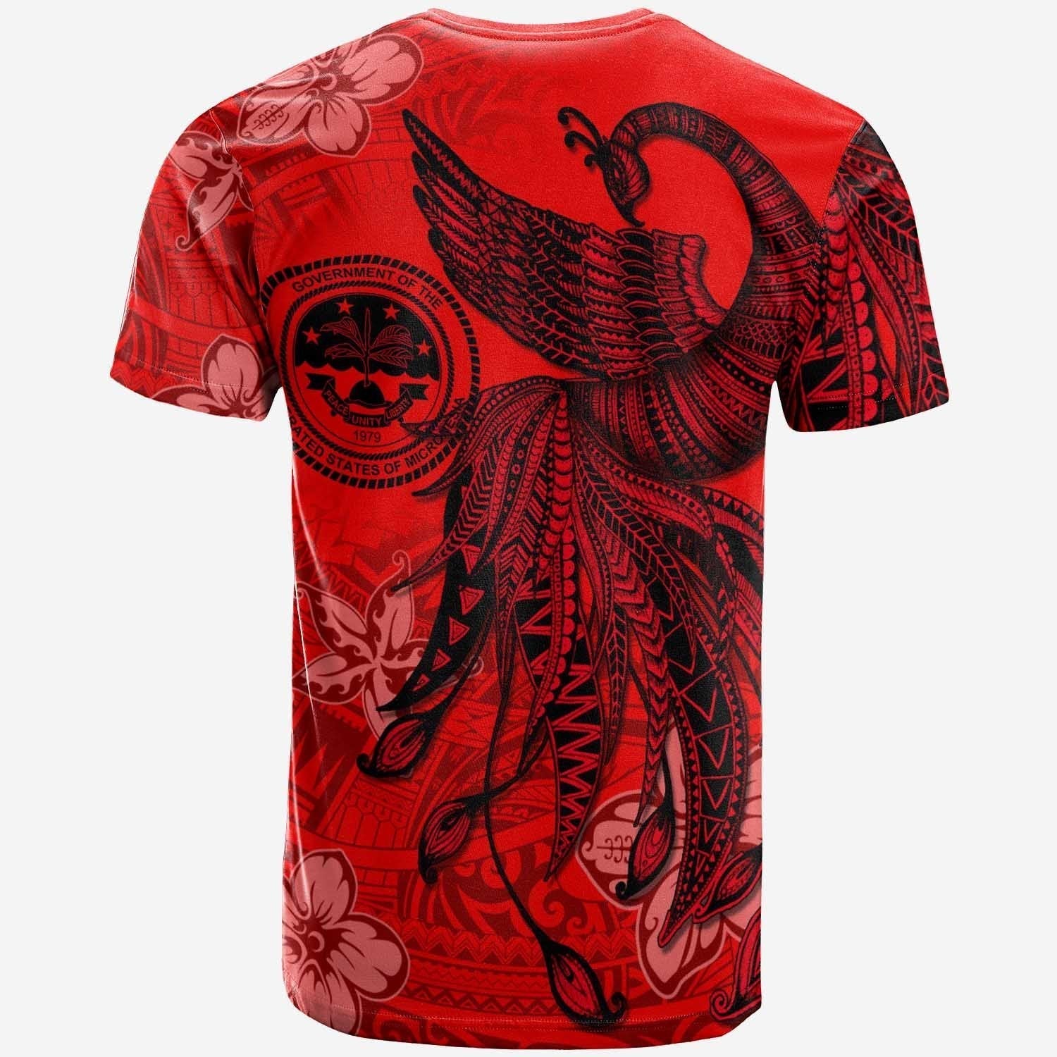 Fiji T shirt - Polynesian Phoenix Bird, Fairytales Bird Red - Vibe Hoodie Shop