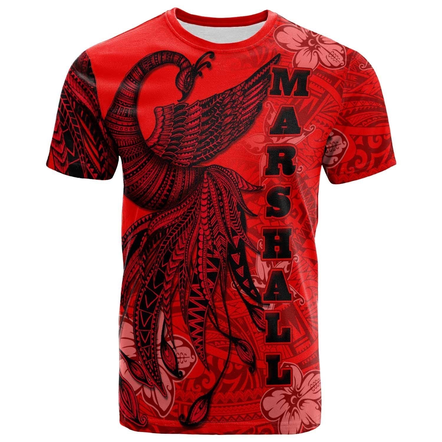 Marshall Islands T shirt - Polynesian Phoenix Bird, Fairytales Bird Red - Vibe Hoodie Shop