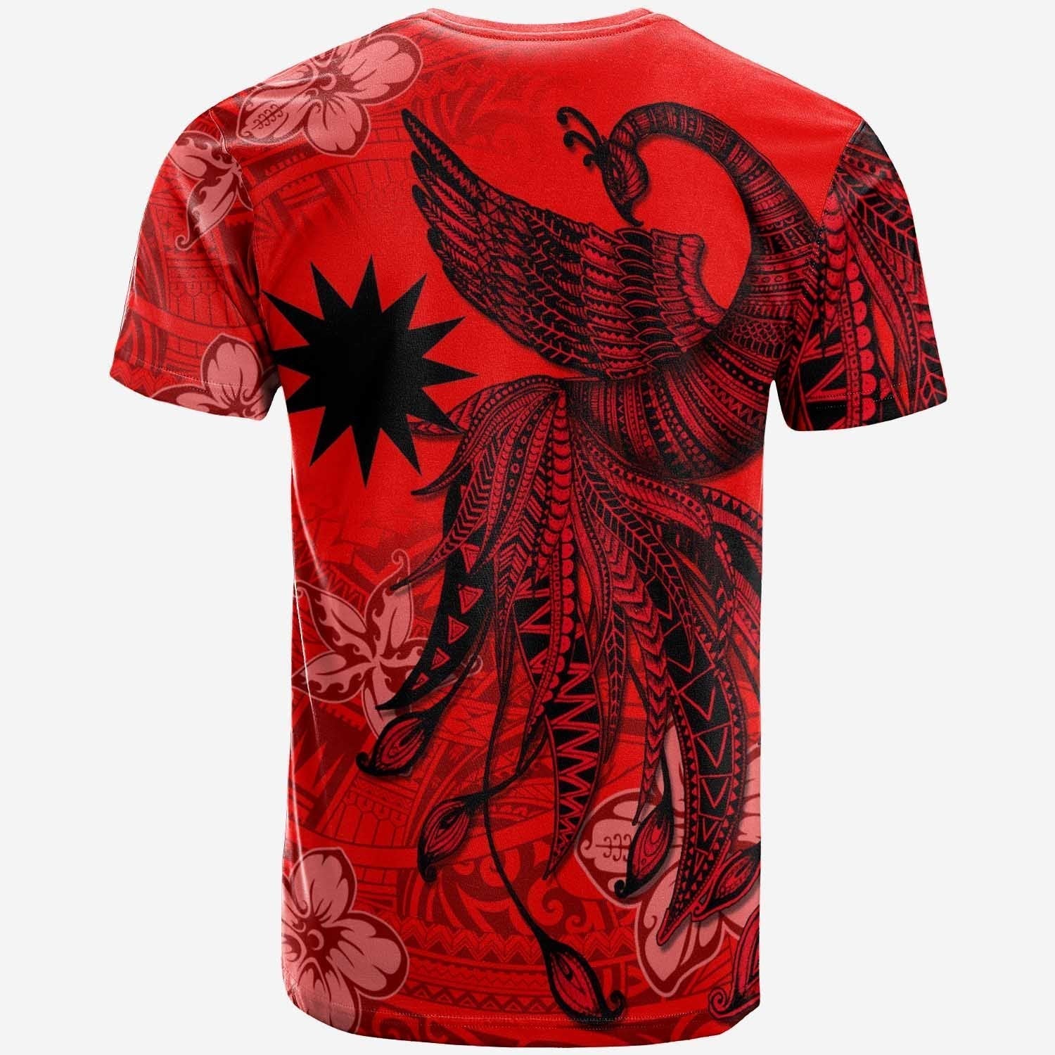 Nauru T shirt - Polynesian Phoenix Bird, Fairytales Bird Red - Vibe Hoodie Shop