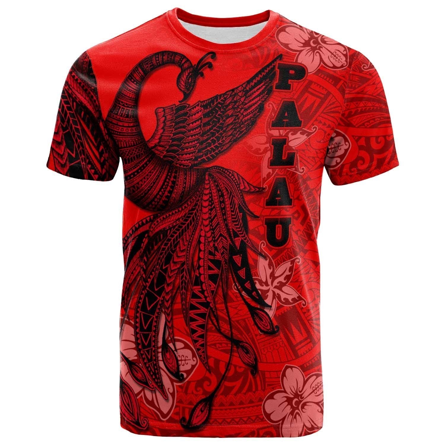 Palau T shirt - Polynesian Phoenix Bird, Fairytales Bird Red - Vibe Hoodie Shop