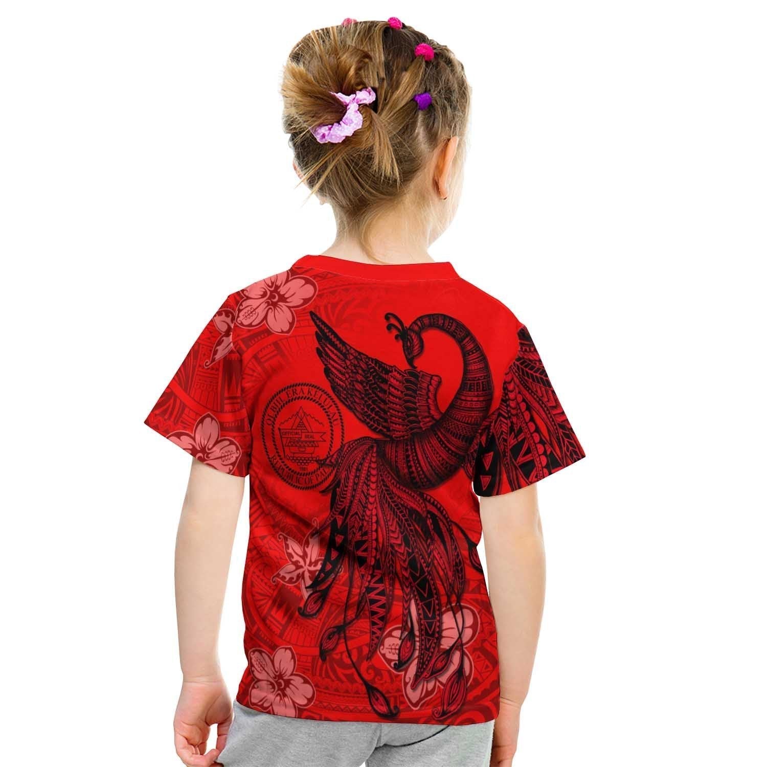Palau T shirt - Polynesian Phoenix Bird, Fairytales Bird Red - Vibe Hoodie Shop