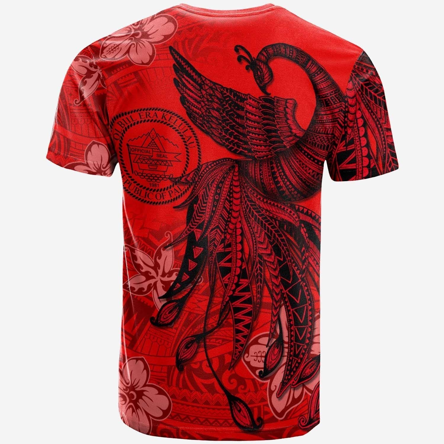 Palau T shirt - Polynesian Phoenix Bird, Fairytales Bird Red - Vibe Hoodie Shop