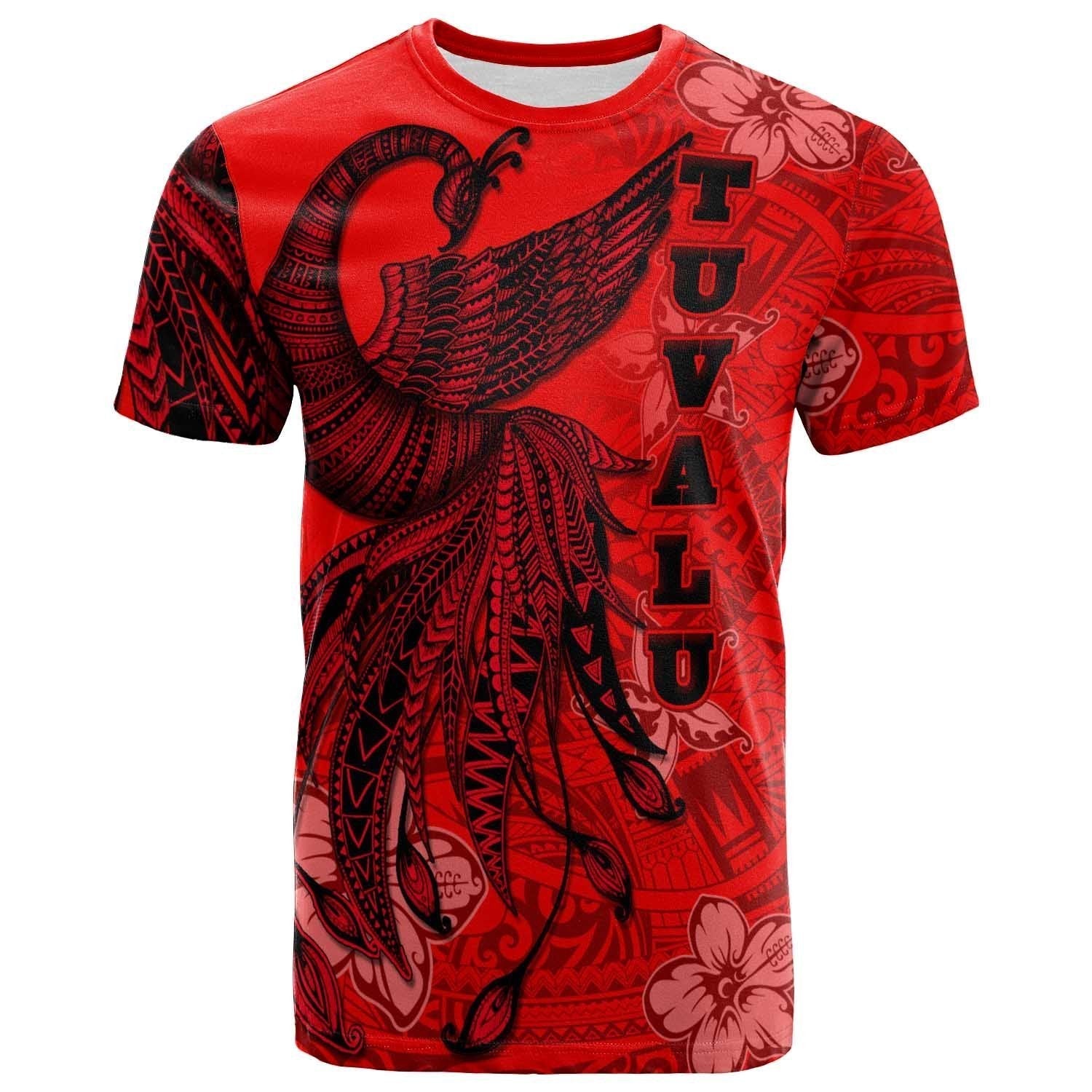 Tuvalu T shirt - Polynesian Phoenix Bird, Fairytales Bird Red - Vibe Hoodie Shop