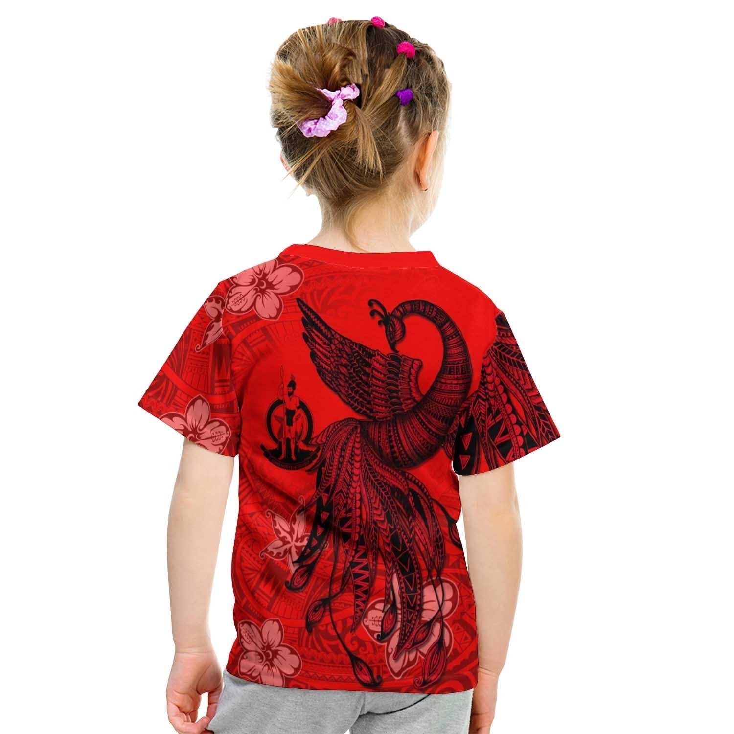 Vanuatu T shirt - Polynesian Phoenix Bird, Fairytales Bird Red - Vibe Hoodie Shop