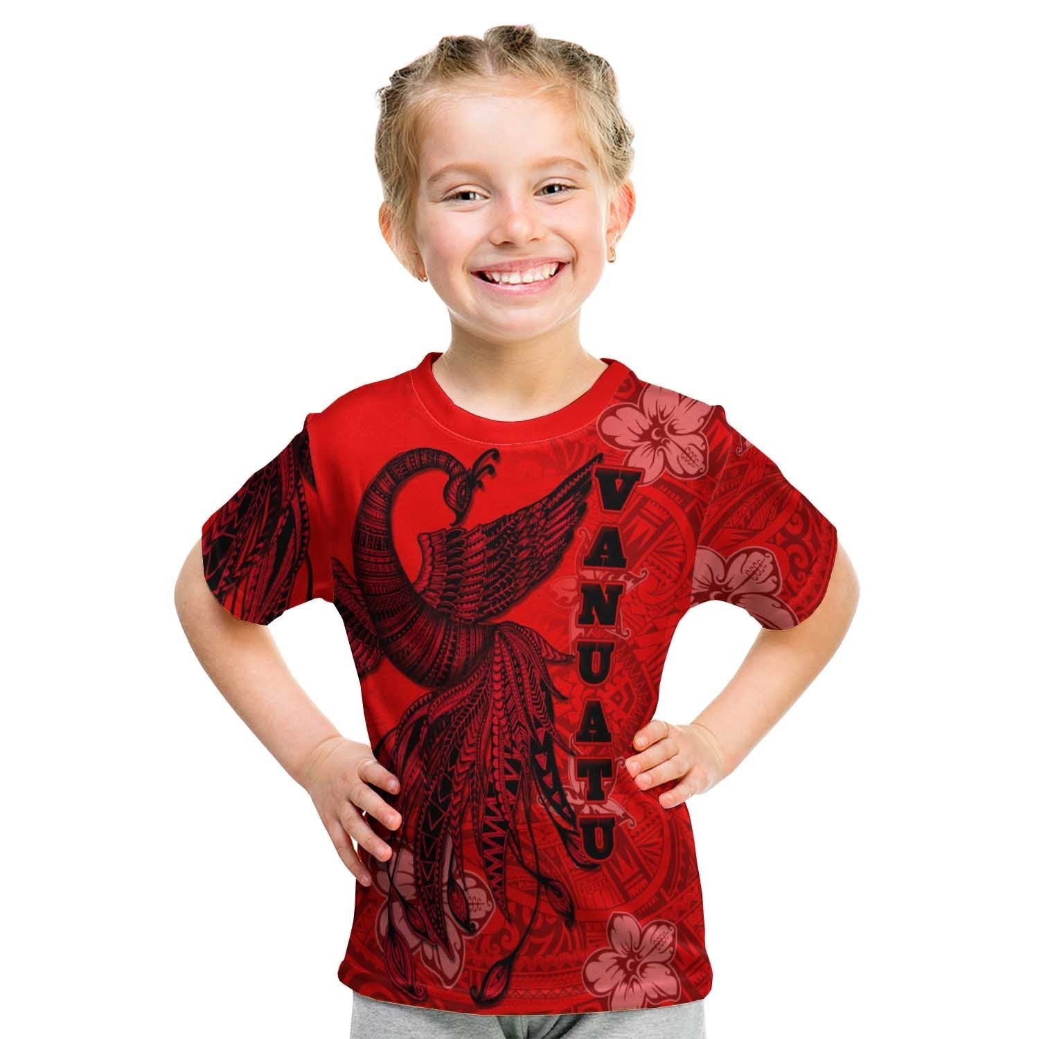 Vanuatu T shirt - Polynesian Phoenix Bird, Fairytales Bird Red - Vibe Hoodie Shop